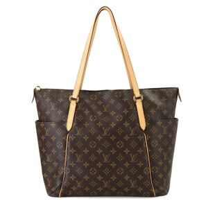 Louis Vuitton Brown Monogram Canvas Tote with Tan Handles